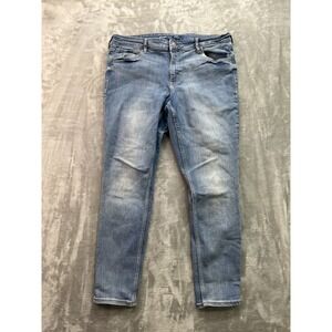 Old Navy Jeans Womens Plus Sz 16 Blue Mid Rise Rockstar Skinny Stretch Whiskered